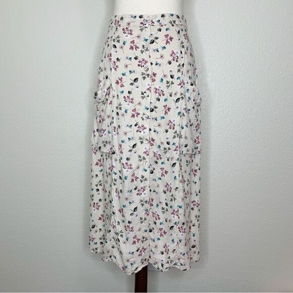 Final Touch Size Medium Button Down Floral Midi Skirt - Picture 1 of 12